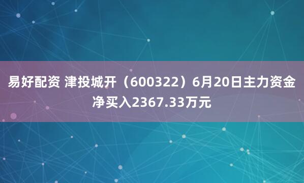 易好配资 津投城开（600322）6月20日主力资金净买入2367.33万元
